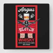Funny Scotch Whisky Quadratische Wanduhr (Vorderseite)