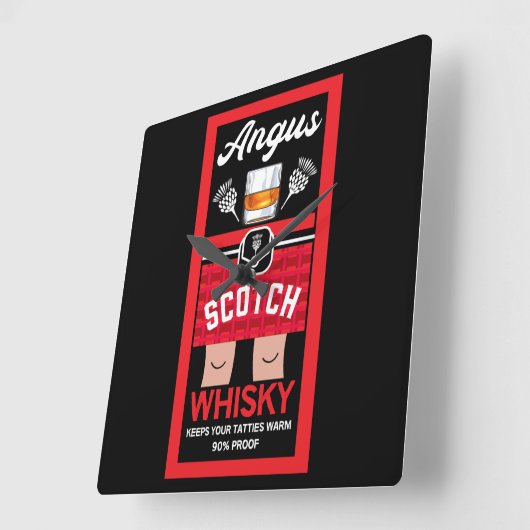 Funny Scotch Whisky Quadratische Wanduhr (Winkel)