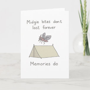 Funny Scottish Camping Holiday Midgie Karte