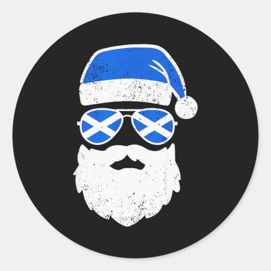 Funny Scottish Christmas Pajama Funny Matching Fam Runder Aufkleber (Vorderseite)