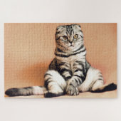Funny Scottish Fold Cat Foto Puzzle (Horizontal)