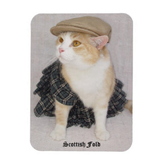 Funny Scottish Fold Cat/Kitty in einem Kilt Magnet