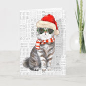 Funny Scottish Fold Christmas Cat Karte (Vorderseite)