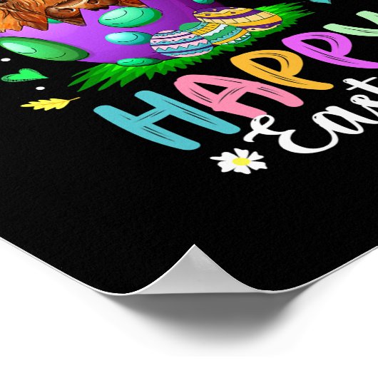 Funny Scottish Highland Cow Easter Egg Bauern Poster (Ecke)