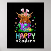 Funny Scottish Highland Cow Easter Egg Bauern Poster (Vorne)