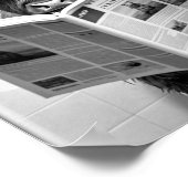 Funny Scottish Highland Cow in Bathroom Wall Art Poster (Ecke)