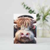 Funny Scottish Highland - Musik Postkarte (Stehend Vorderseite)
