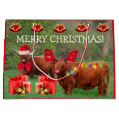 Funny Scottish Highland Steer Christmas Large Gift Große Geschenktüte (Vorderseite)