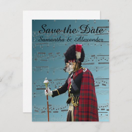 Funny Scottish Hochzeit speichern Sie das Datum Ankündigungspostkarte (Vorne/Hinten)