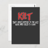 Funny Scottish Kilt T Shirt für Kilt Wearers Postkarte (Vorne/Hinten)