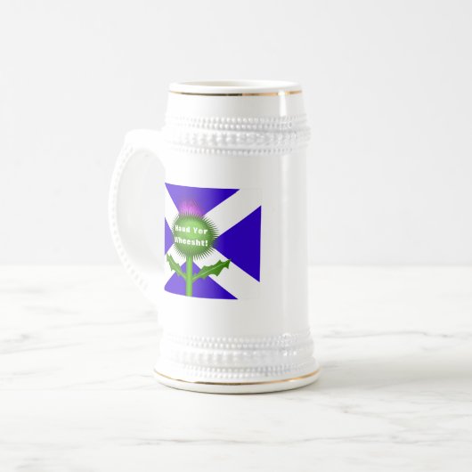 Funny Scottish Tasse, Funny Scottish Redewendungen Bierglas (Vorderseite Links)