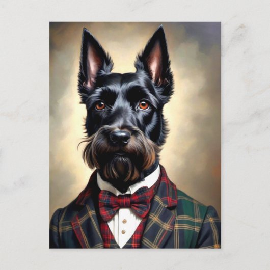 Funny Scottish Terrier Dog Postkarte (Vorderseite)
