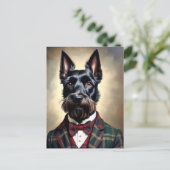 Funny Scottish Terrier Dog Postkarte (Stehend Vorderseite)