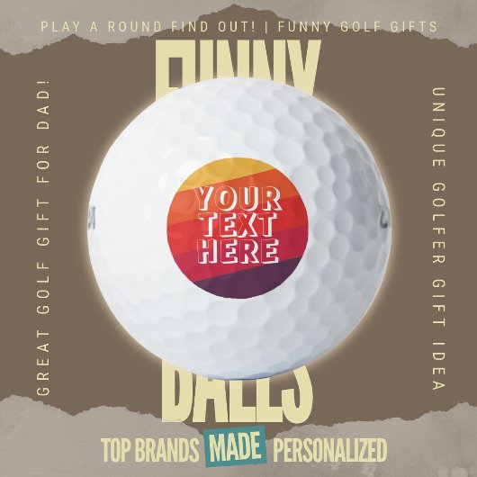 Funny Scramble Golf Dad Retro Sunset Add Text Golfball