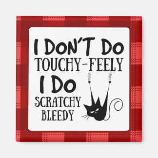 Funny Scratching Cat Cartoon Meme Magnet