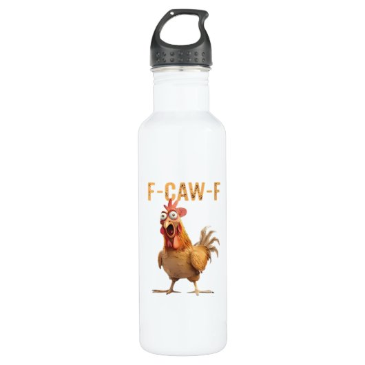 Funny Screaming Chicken F Caw F Humor Edelstahlflasche (Vorderseite)