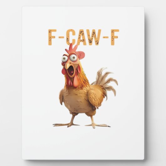Funny Screaming Chicken F Caw F Humor Fotoplatte (Vorderseite)