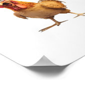 Funny Screaming Chicken F Caw F Humor Poster (Ecke)
