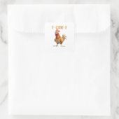 Funny Screaming Chicken F Caw F Humor Quadratischer Aufkleber (Tasche)