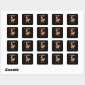 Funny Screaming Chicken F-Caw-F Joke Design Classi Quadratischer Aufkleber (Blatt)