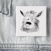 Funny Screaming Goat Drawing Quirky Button