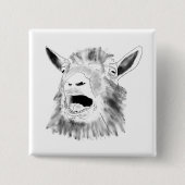 Funny Screaming Goat Drawing Quirky Button (Vorderseite)