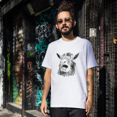 Funny Screaming Goat Drawing Quirky T-Shirt