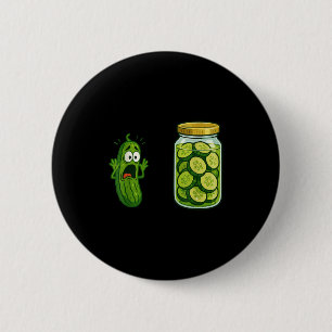 Funny Screaming Pickle Jar Cucumber Joke Meme Humo Button