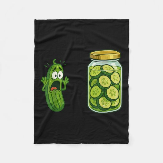 Funny Screaming Pickle Jar Cucumber Joke Meme Humo Fleecedecke (Vorderseite)