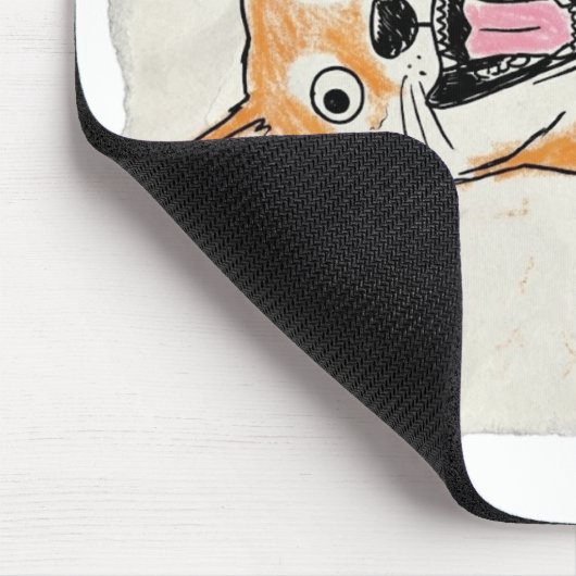 Funny Screaming Shiba Inu - Internal Chaos Crayon Mousepad (Ecke)