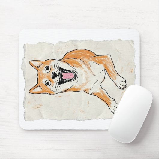 Funny Screaming Shiba Inu - Internal Chaos Crayon Mousepad (Mit Mouse)