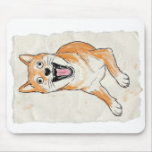 Funny Screaming Shiba Inu - Internal Chaos Crayon Mousepad (Vorne)