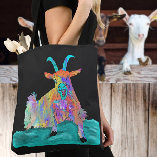 Funny Screaming Ziege farbenfrohe Tierart Malerei Tasche