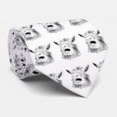 Funny Screend Goat Zeichnend schwarz-weiß Krawatte (Gerollt)