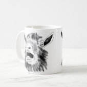 Funny Screend Ziege Zeichnend Quirky Tierkunst Kaffeetasse (Vorderseite Links)