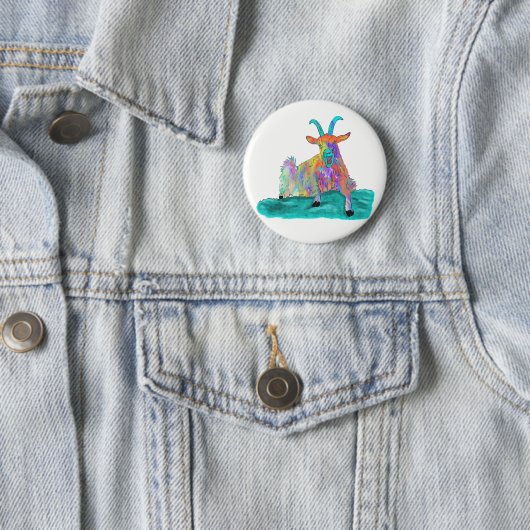 Funny Screening Goat Animal Art Malerei Design Button (Beispiel)