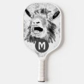 Funny Screening Goat Monogram Pickleball Schläger (Rückseite)
