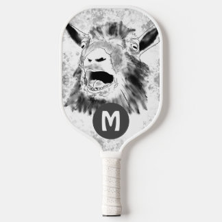 Funny Screening Goat Monogram Pickleball Schläger