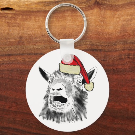 Funny Screening Weihnachten der Ziege Schlüsselanhänger (Vorderseite)