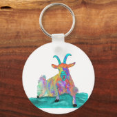 Funny Screening Ziege Farm Animal Art Schlüsselanhänger (Vorderseite)