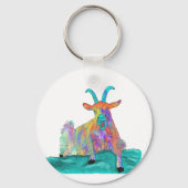 Funny Screening Ziege Farm Animal Art Schlüsselanhänger (Rückseite)