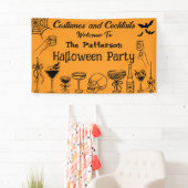 Funny Scribles Halloween Cocktail Party Willkommen Banner (Insitu)