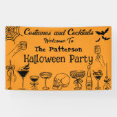 Funny Scribles Halloween Cocktail Party Willkommen Banner (Horizontal)