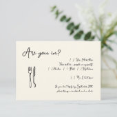 Funny Script Einladung Antwortkarte einfügen (Stehend Vorderseite)