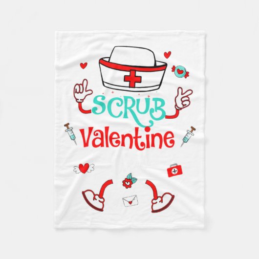 Funny Scrub Valentines Day Nurse Crew Family Group Fleecedecke (Vorderseite)