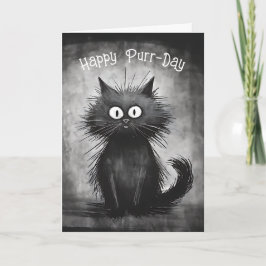 Funny Scruffy Cat Birthday Karte