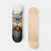 FUNNY SCRUFFY CAT SKATEBOARD DECK (Vorderseite)
