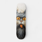 FUNNY SCRUFFY CAT SKATEBOARD DECK (Vorderseite)
