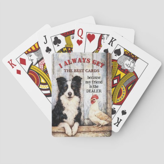 Funny Scruffy Dog and Chicken Spielkarten (Rückseite)