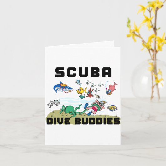 Funny Scuba Dive Buddy Karte (Gelbe Blume)